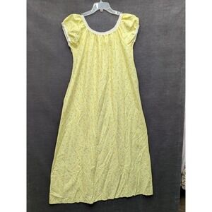 Vintage Katz Yellow Ditsy Floral Nightgown Housedress Cottage Core Sweet Fairy M